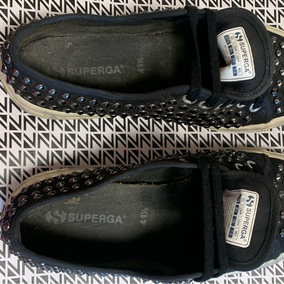 Superga Black Studded Sneakers - Picture 2 of 10